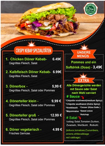 Menu Crispy Kebap Spezialitäten